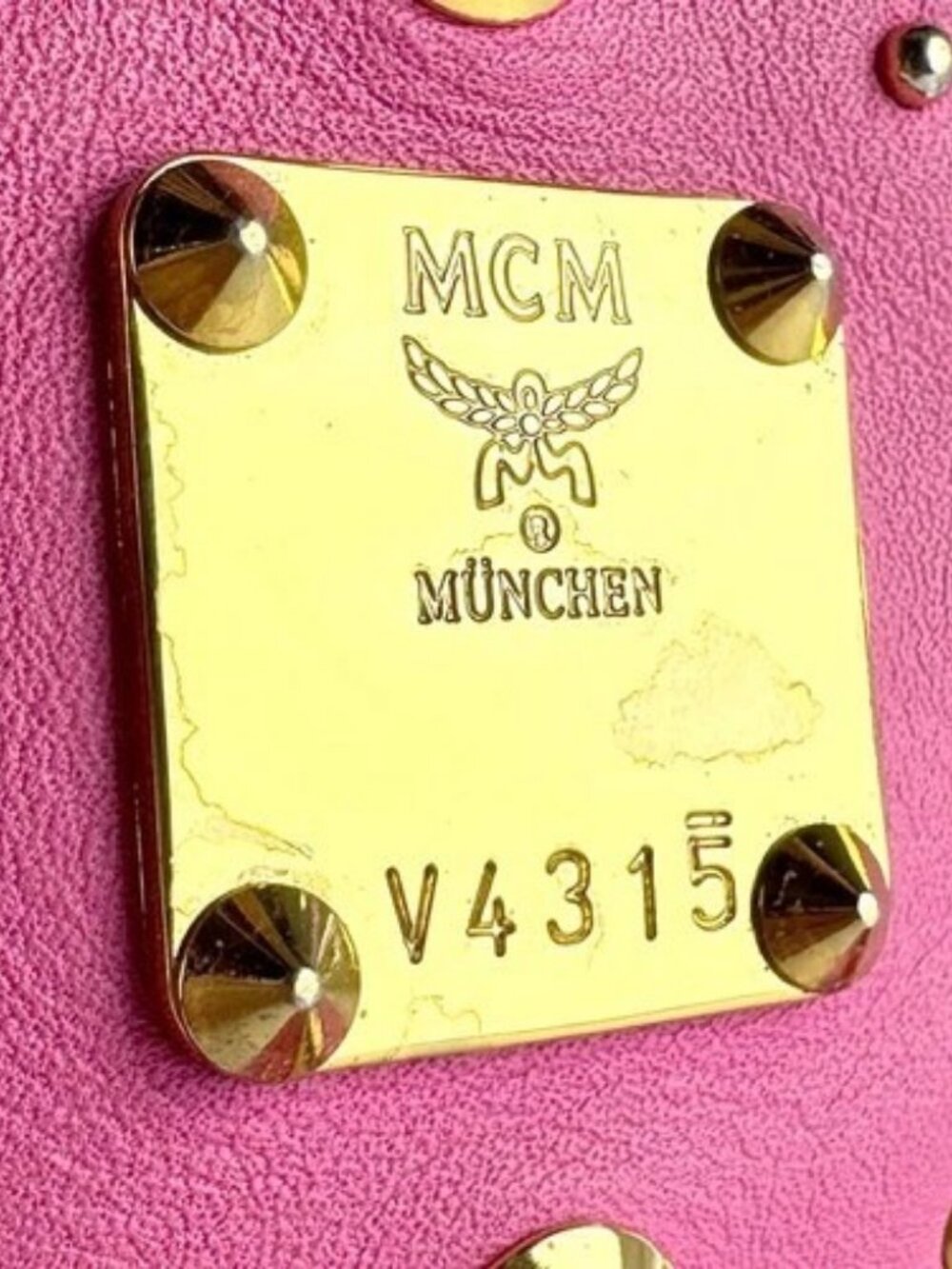 Auth MCM Backpack Pink/Gold Leather/Metal - z9383 - Picture 12 of 13